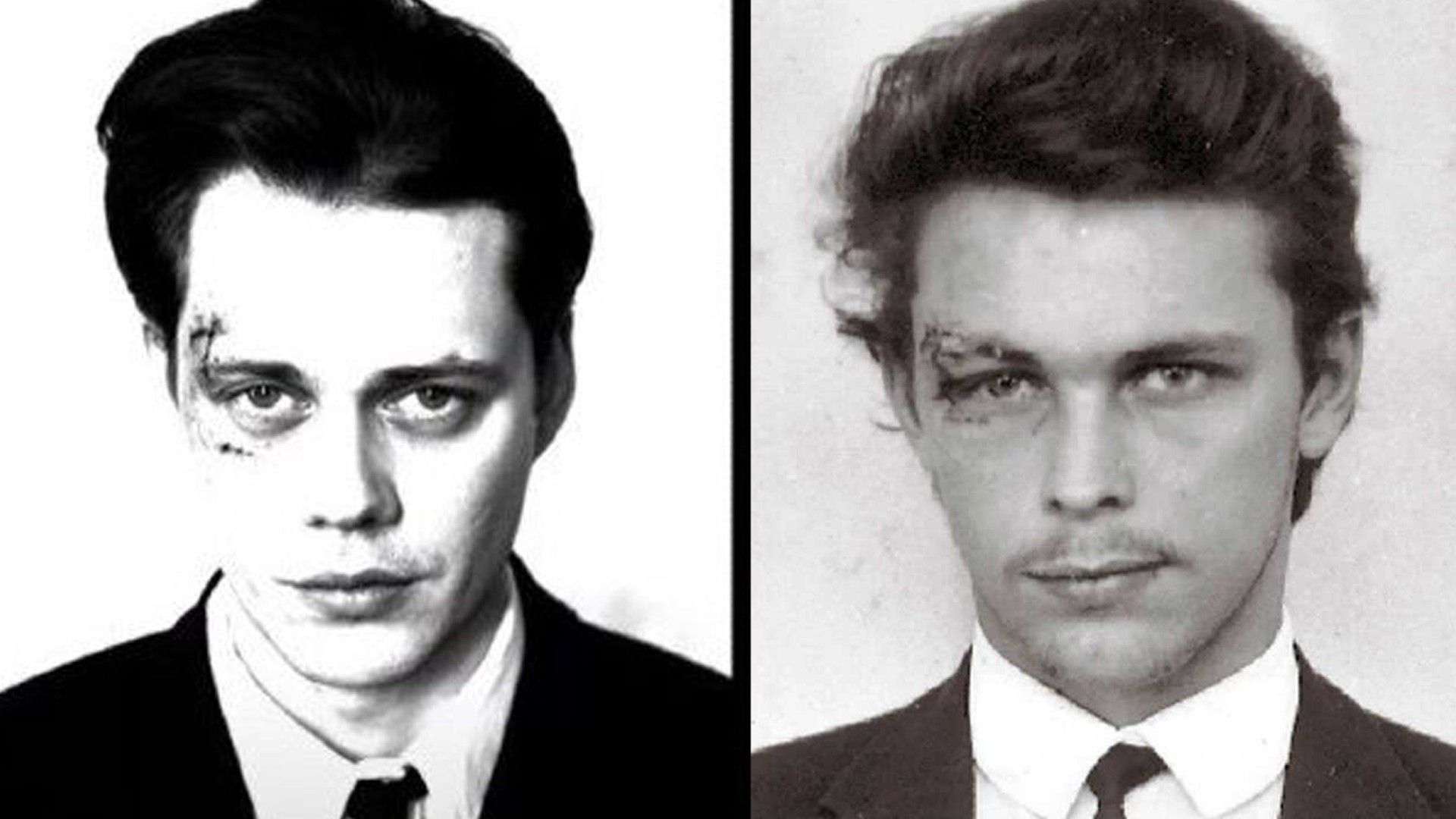 Bill Skarsgård como Clark Olofsson e o seu homólogo real