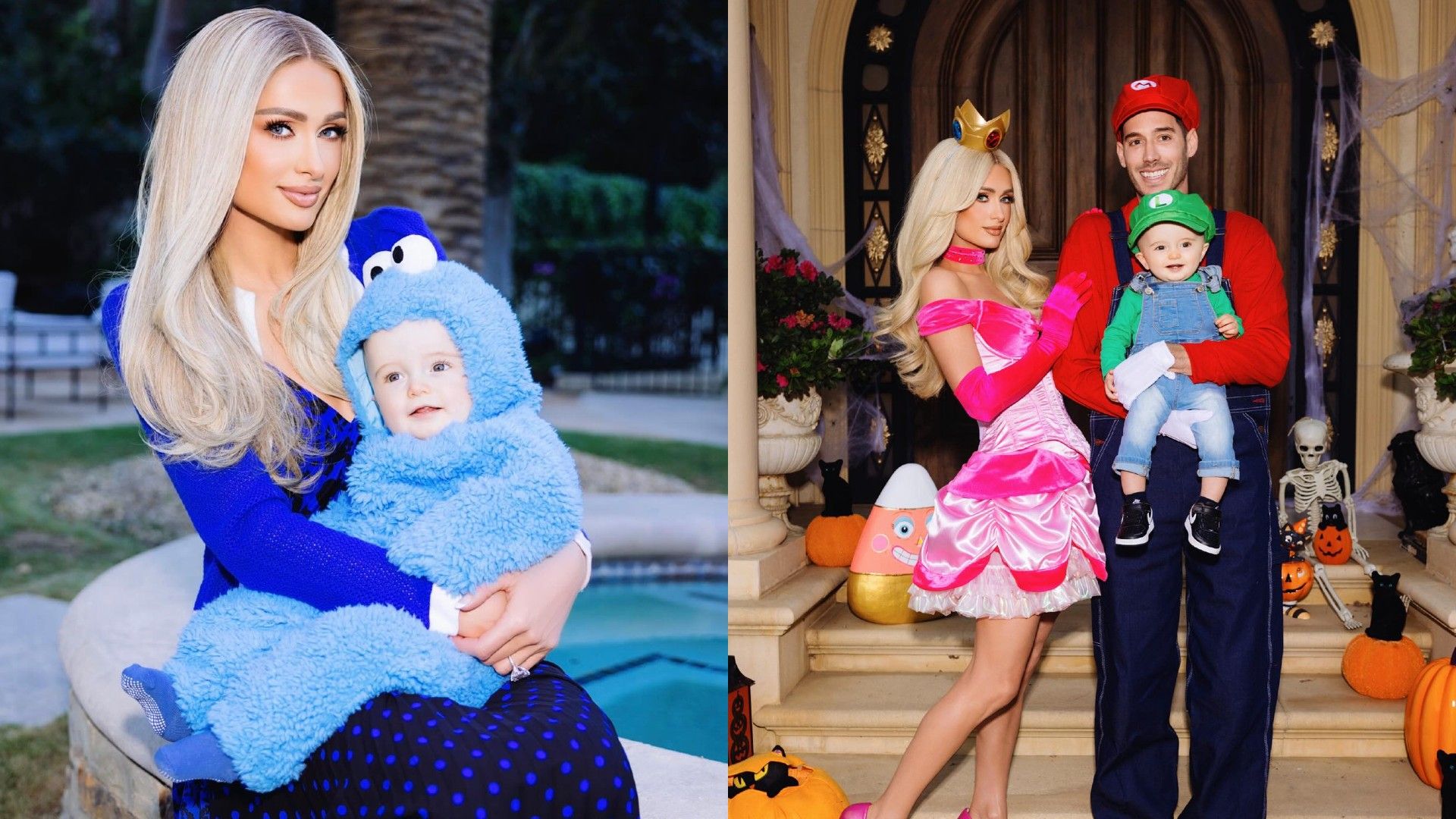 Paris Hilton com o marido e filho