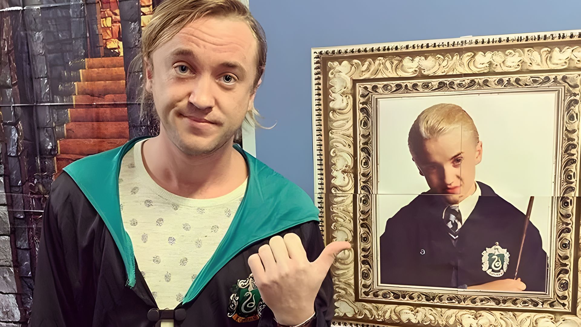 Tom Felton antes e agora como Draco Malfoy