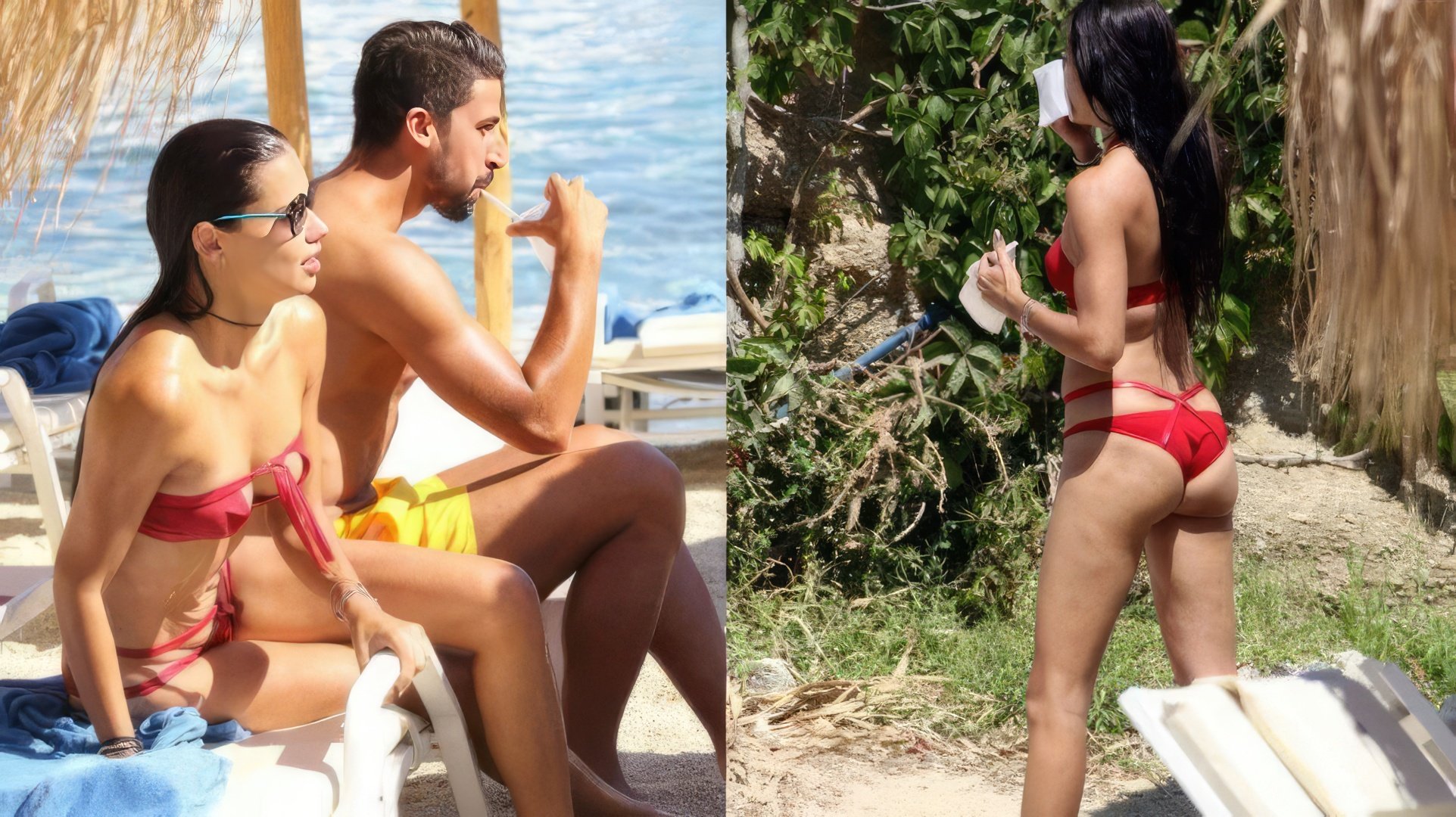 Adriana Lima de fato de banho em férias em Mykonos