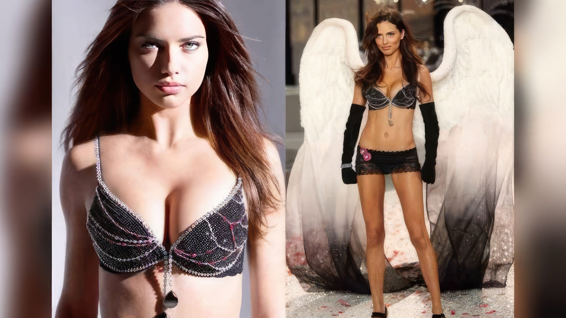 Adriana Lima no Black Diamond Fantasy Miracle Bra