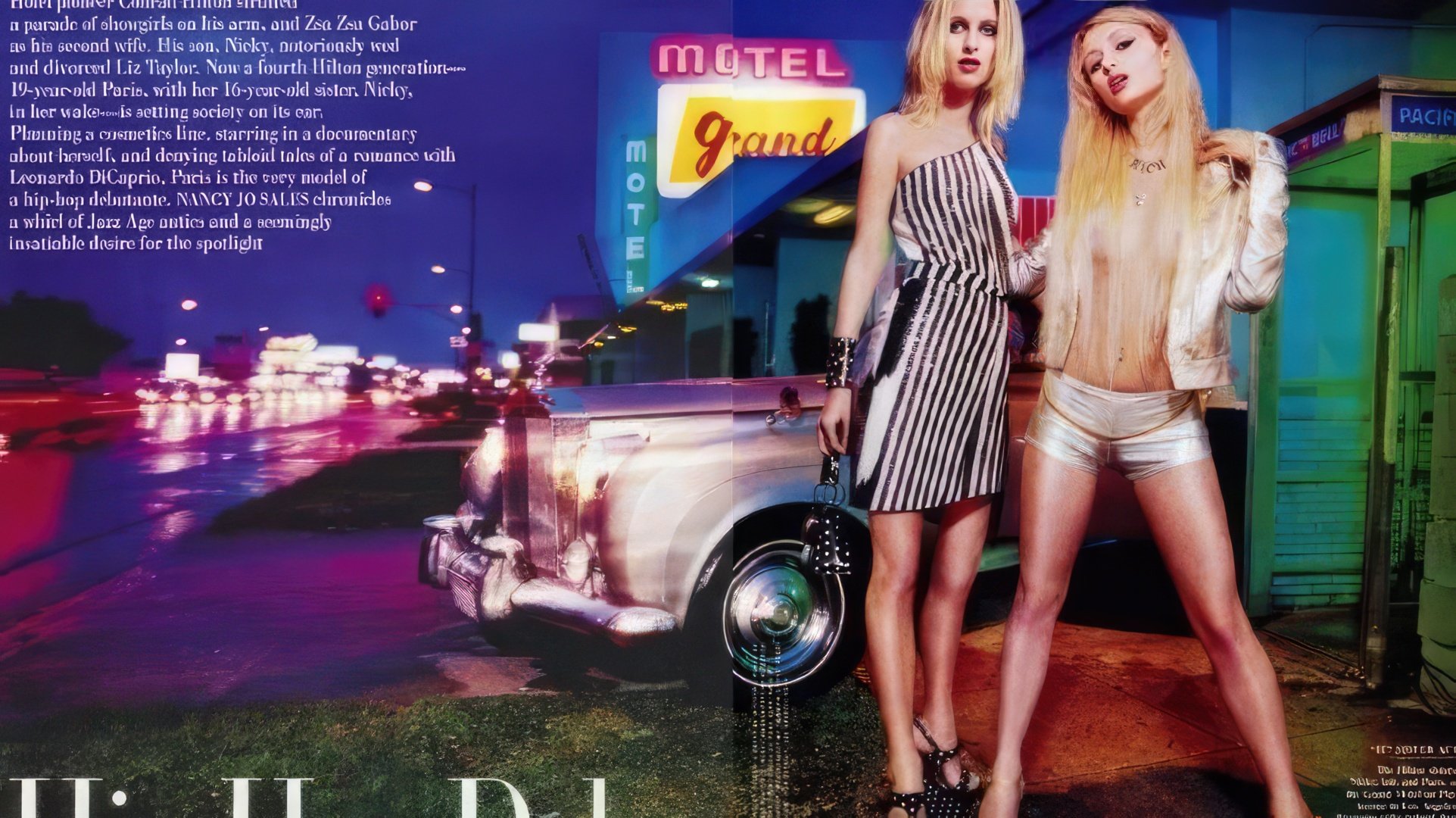 Paris aos 19 anos e Niki aos 16 na capa da Vanity Fair (2000)
