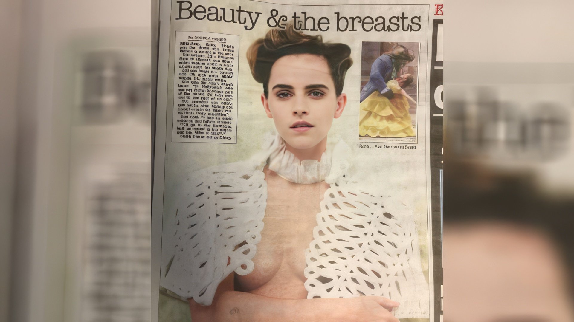 Uma fotografia de Emma Watson com o peito nu provocou indignação entre as feministas