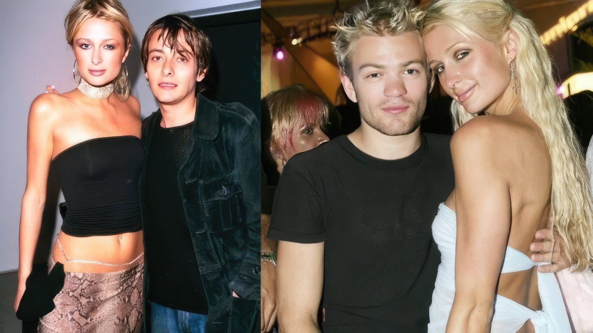 Paris Hilton com Edward Furlong (esquerda) e Derek Whibley (direita)