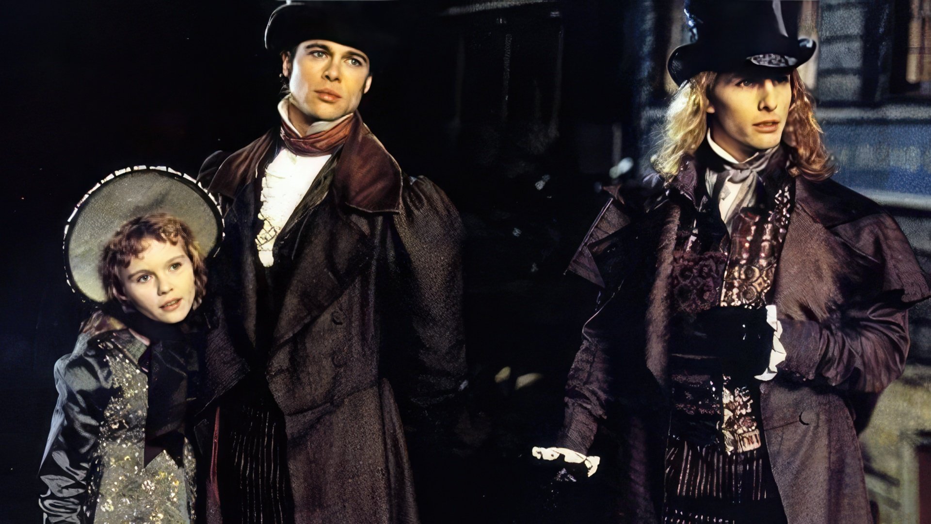 Kirsten Dunst, Brad Pitt e Tom Cruise em "Interview with the Vampire"