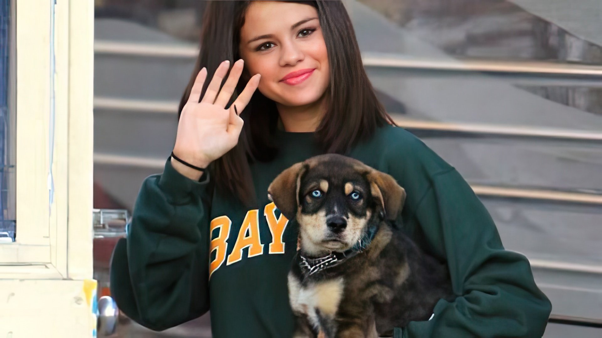 Selena Gomez e o seu cachorrinho chamado Baylor