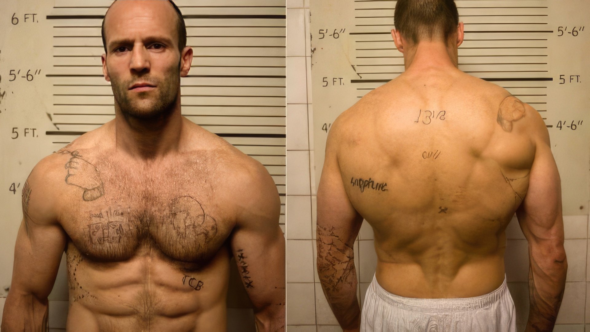 O físico de Jason Statham é perfeito para os seus papéis característicos