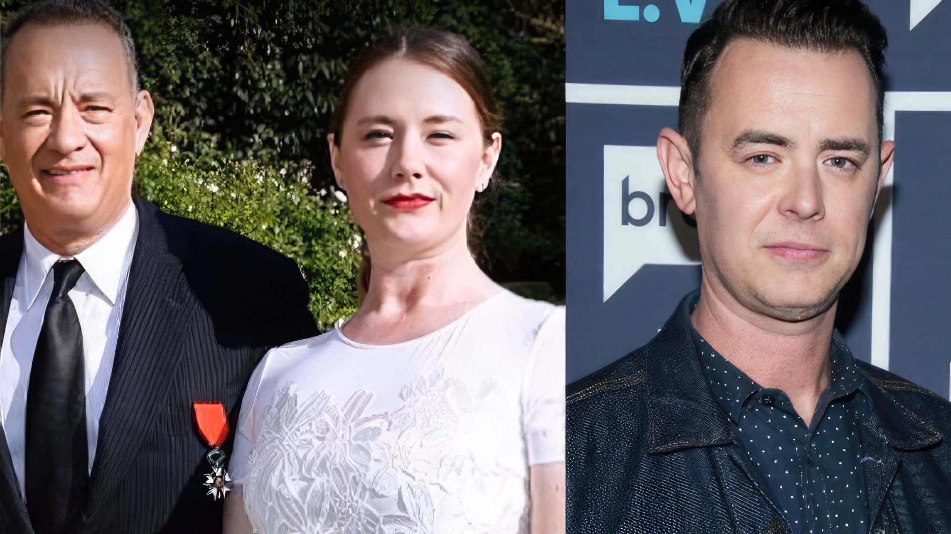 Esquerda: a filha de Tom Hanks, direita: o seu filho mais velho Colin