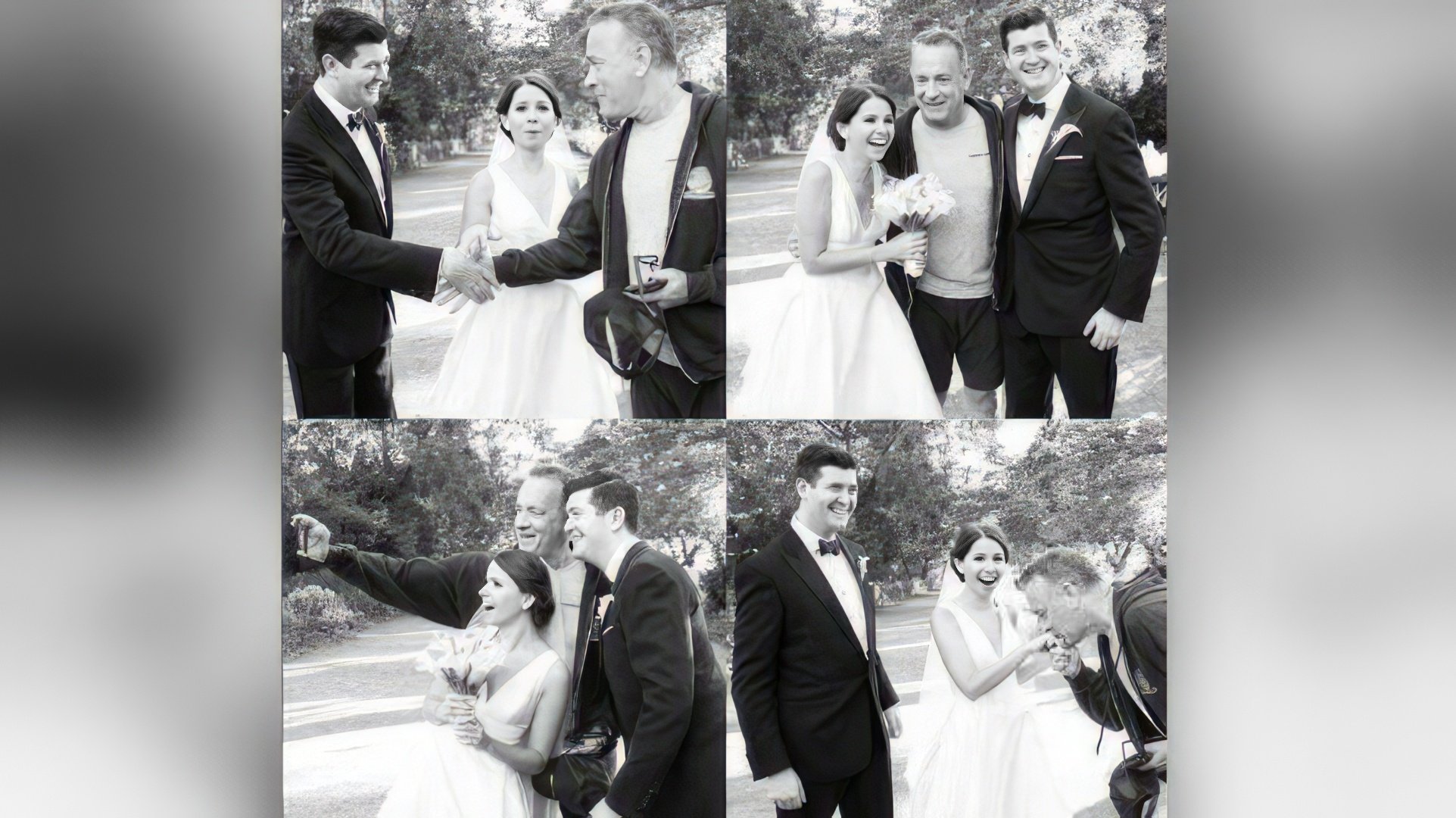 Tom Hanks encantou os recém-casados