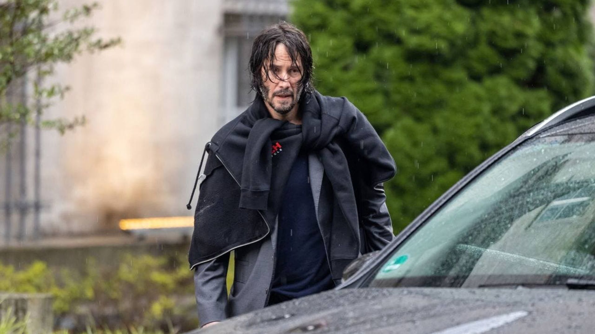 Keanu Reeves no set do quarto 'John Wick'