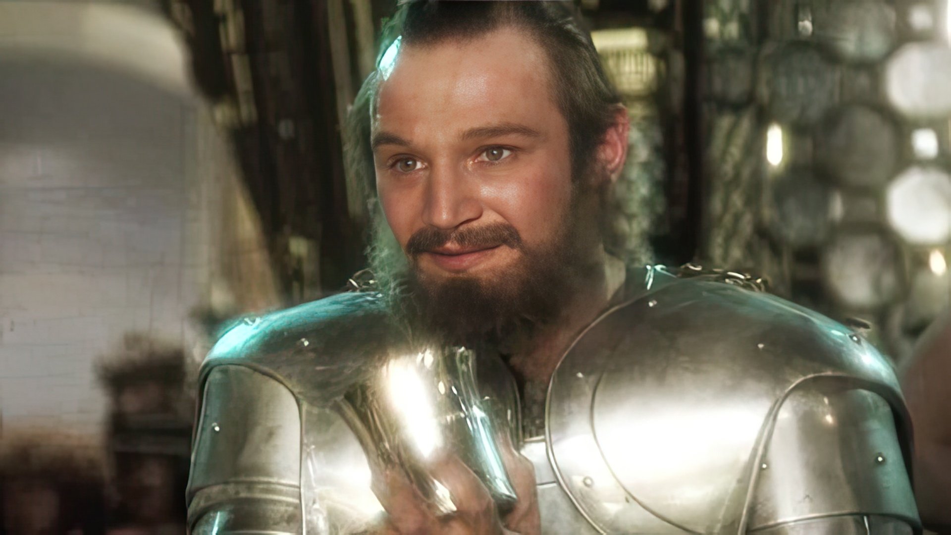 Liam Neeson no filme "Excalibur"