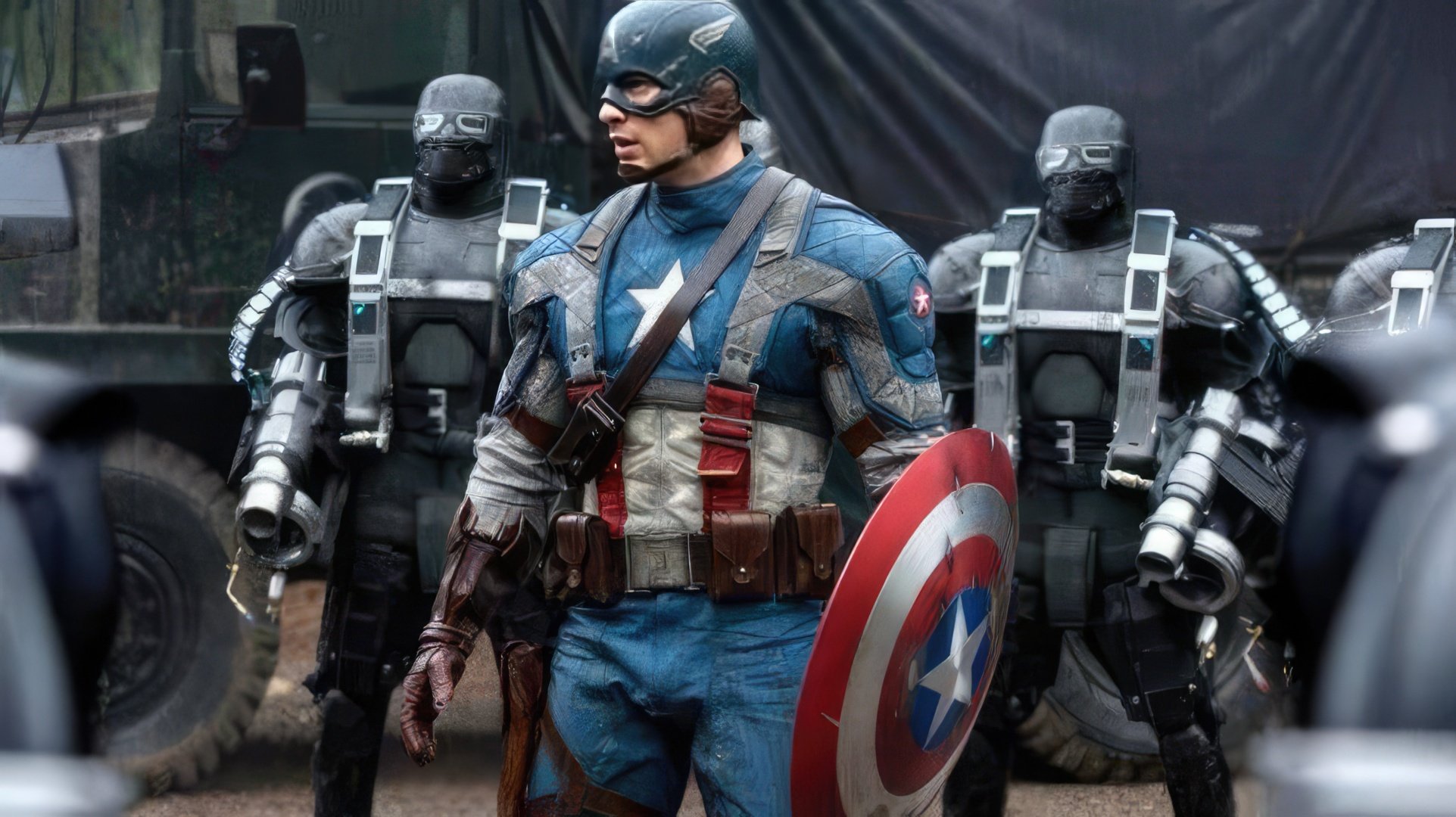 Chris Evans no set