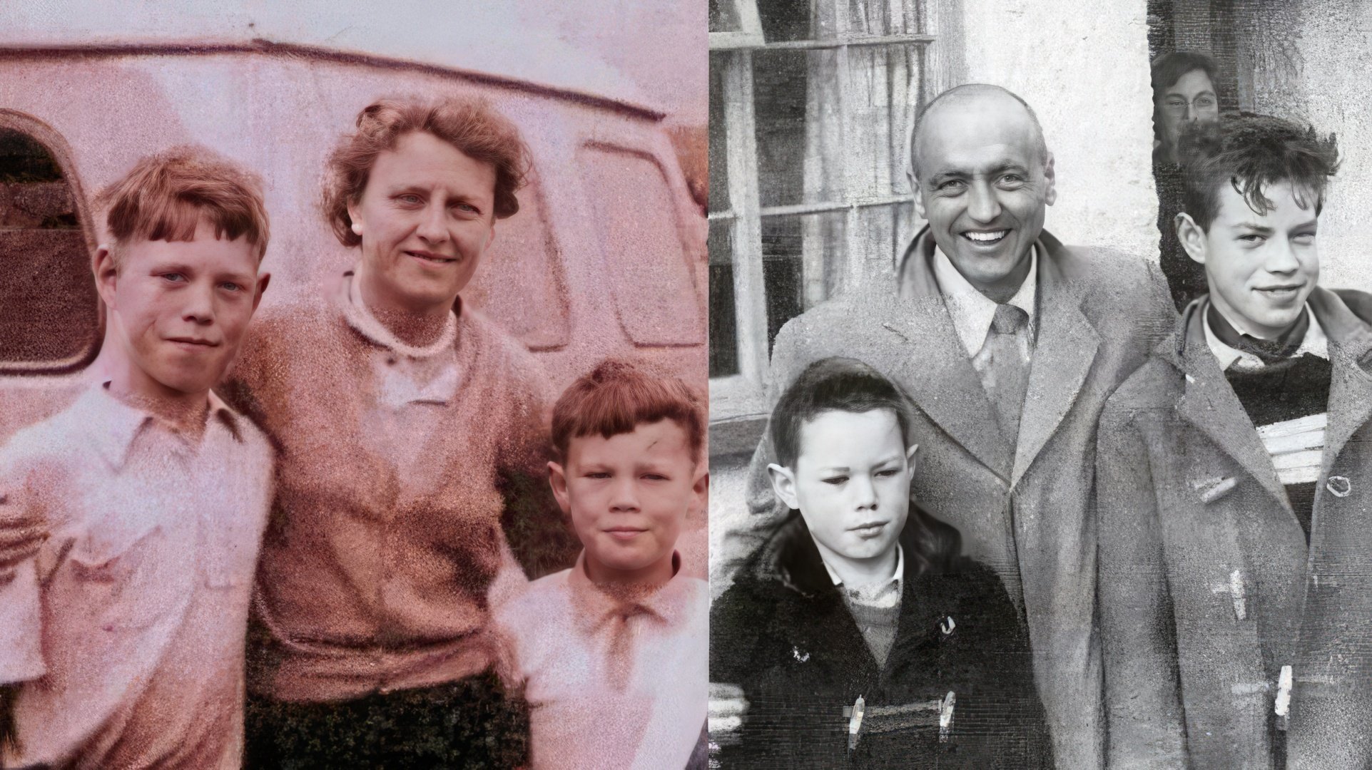 Mick Jagger com os pais e o irmão mais novo