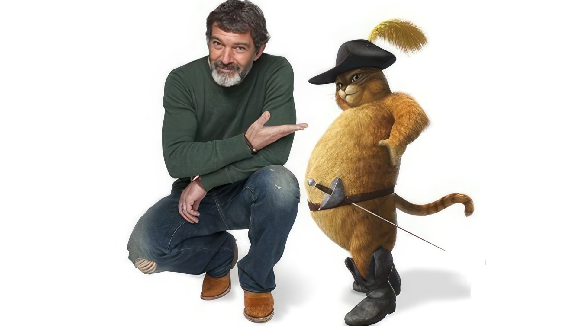 Antonio Banderas deu voz ao gato no desenho do "Shrek"