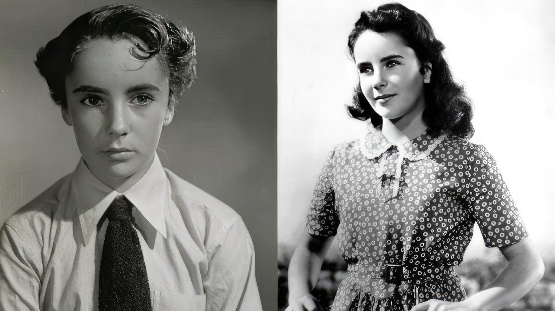 Elizabeth aos 12 anos no set do filme 'National Velvet'