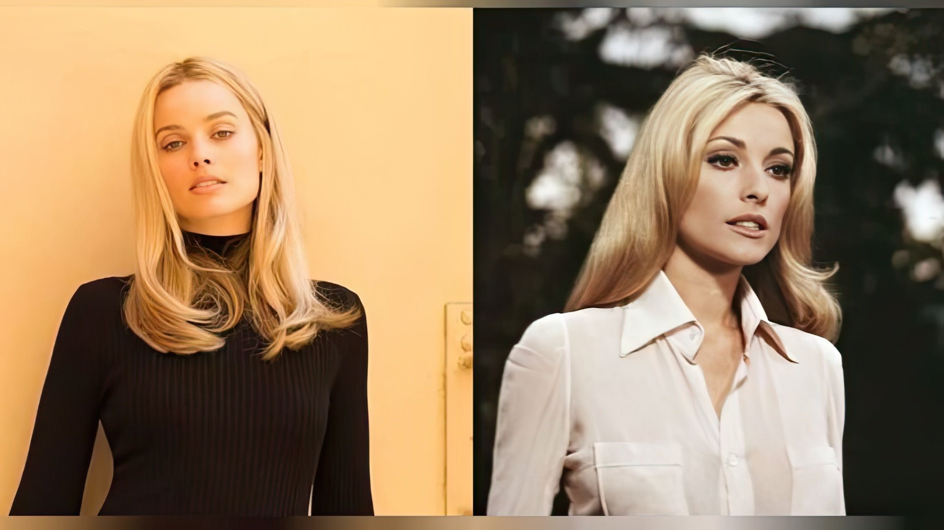 Margot Robbie e a verdadeira Sharon Tate