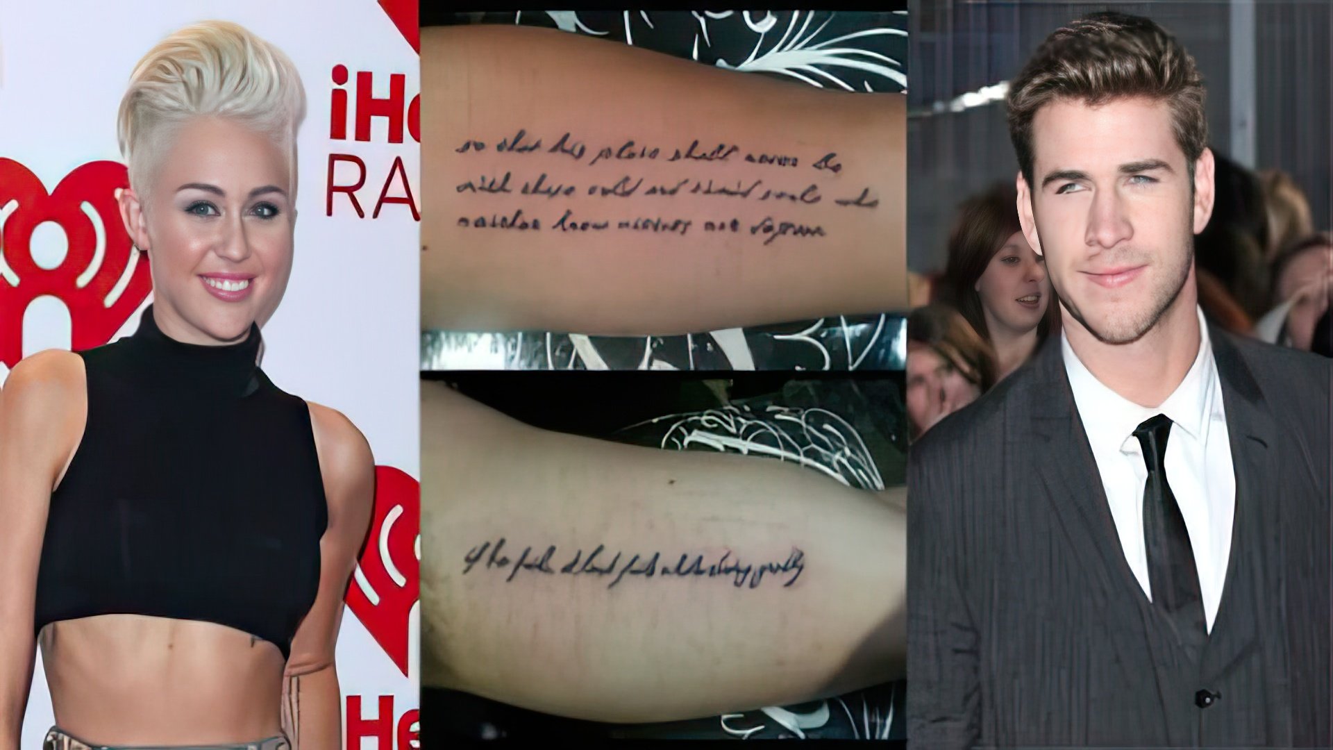 Tatuagens combinadas de Liam Hemsworth e Miley Cyrus