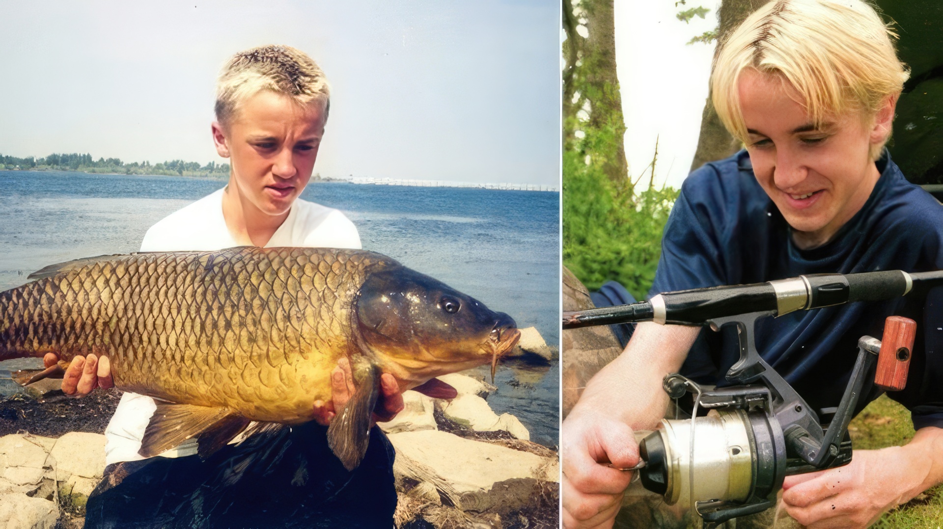 Tom Felton numa pescaria