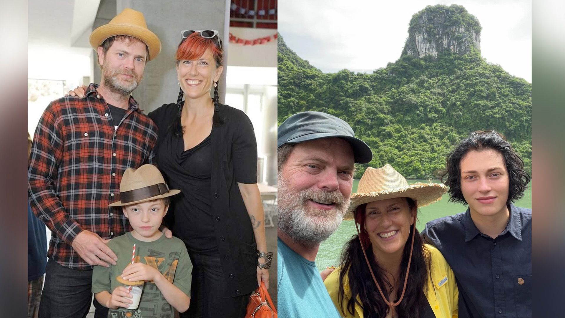 Rainn Wilson, a esposa Holiday Reinhorn e o filho Walter McKenzie Wilson