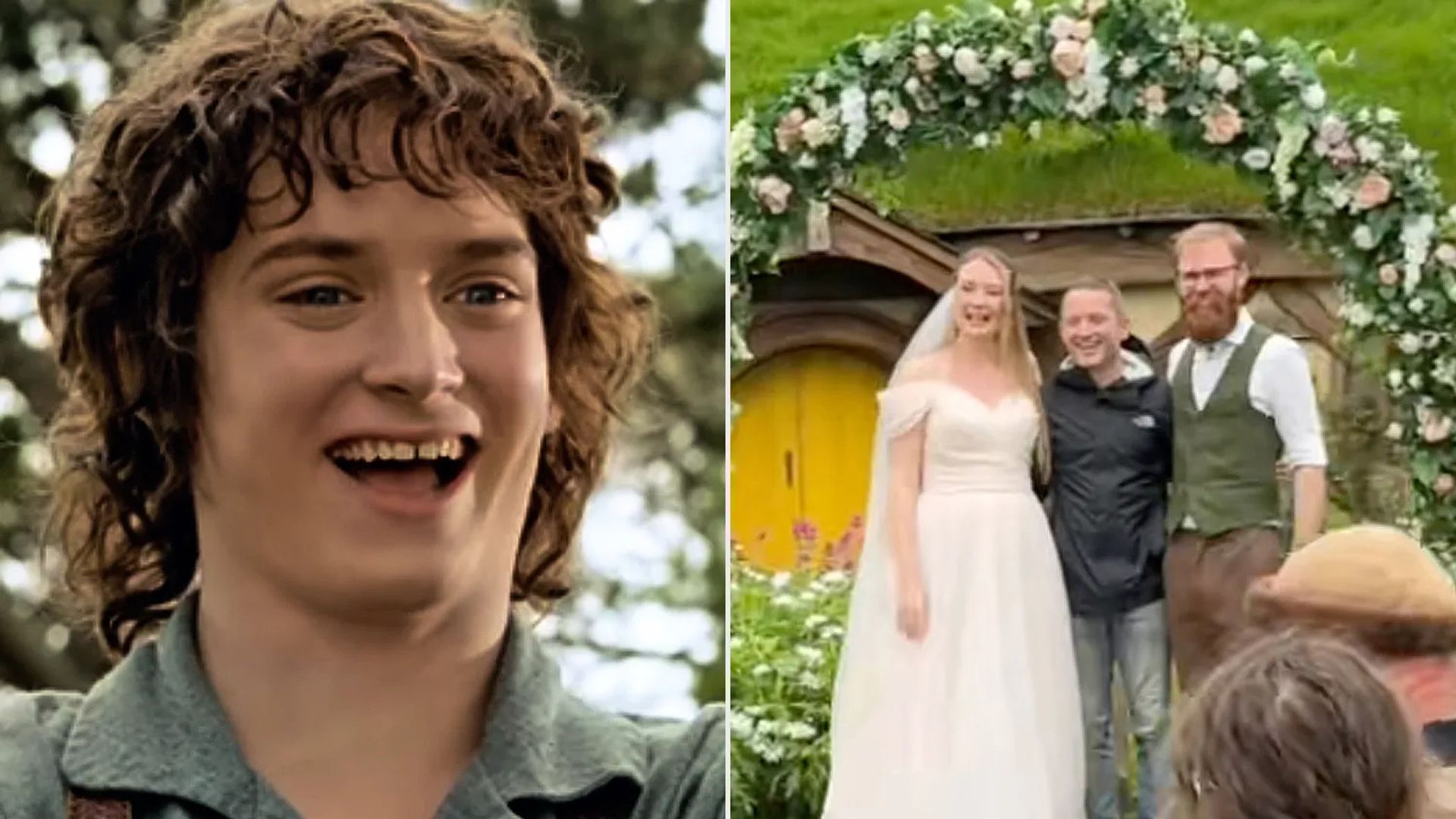 Elijah Wood no casamento de fãs de Tolkien